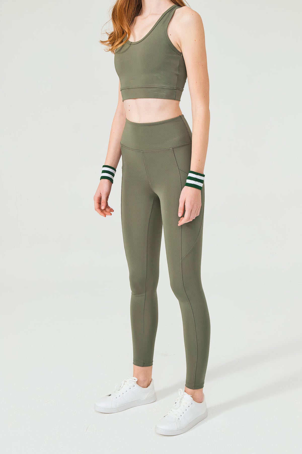Green Seamless Top And Shorts Activewear Set