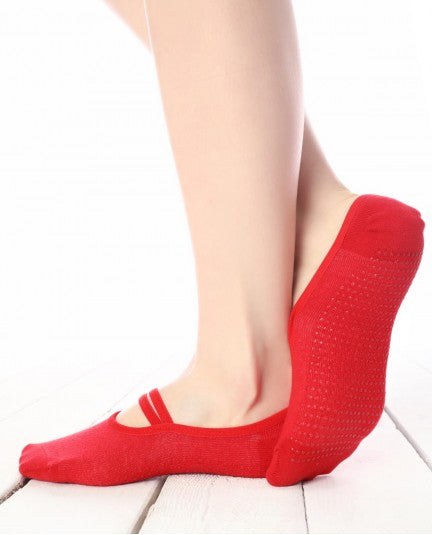 Special Edition Non Slip Soled Pilates and Yoga Socks Red ENNA MODA